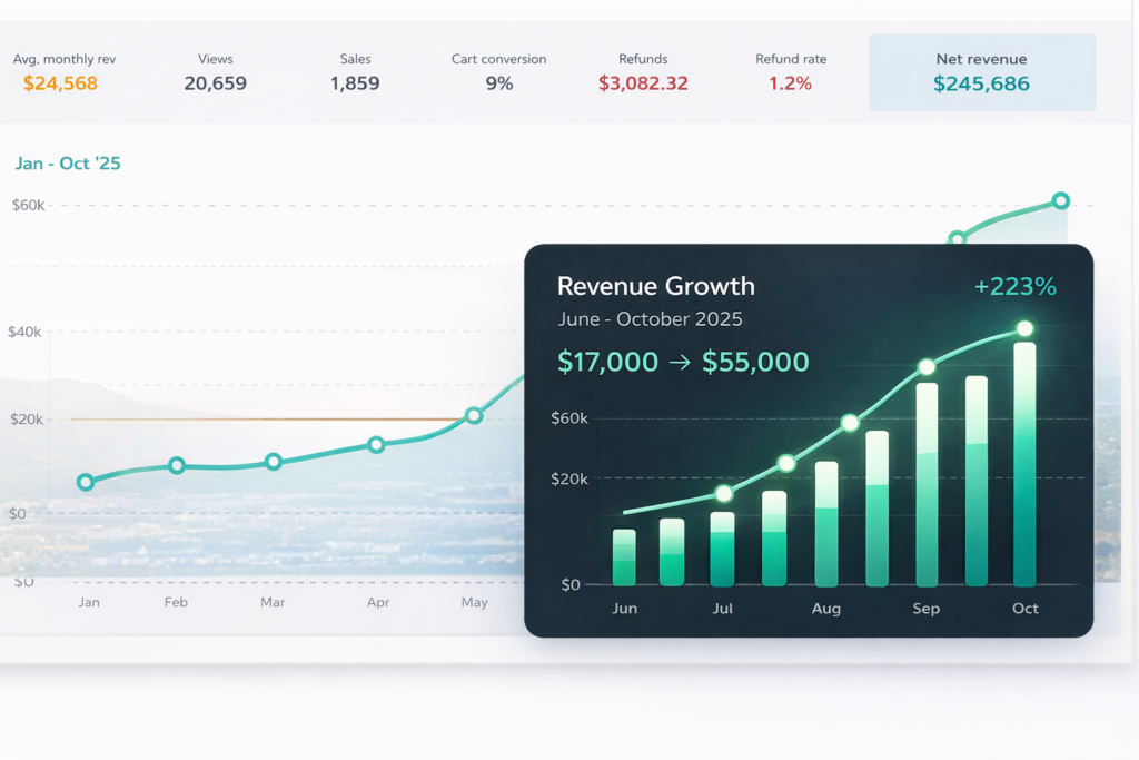 revenue growth analysis (june oct 2025)